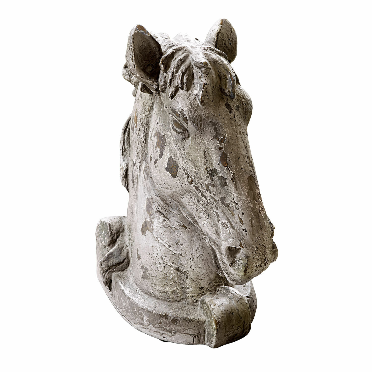 Caballo decorativo Ghenire Escultura cabeza de caballo en piedra gris envejecida para decoración interior y exterior