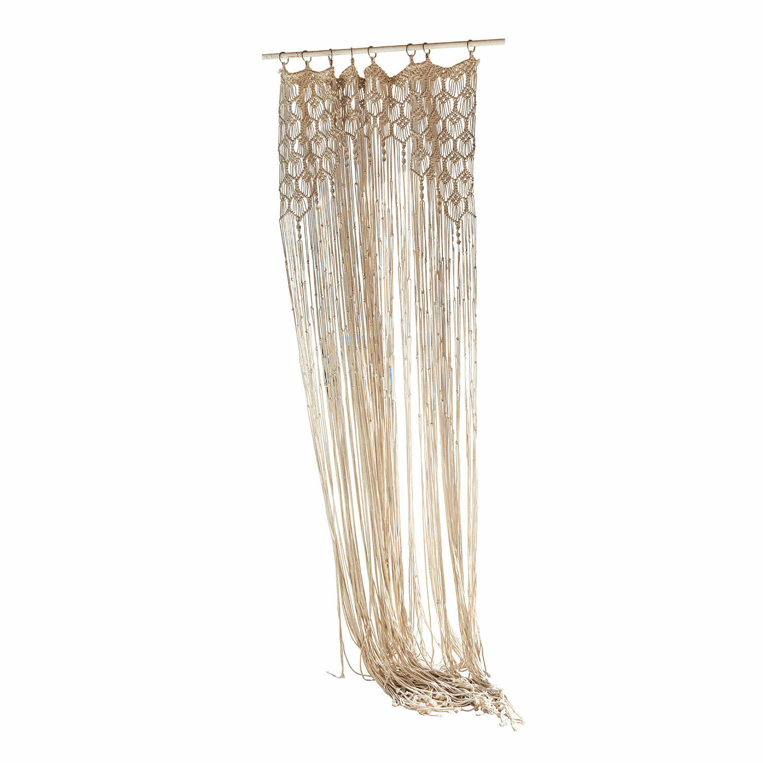 Cortina Manville Decoración de pared macramé beige de algodón con flecos largos para colgar en casa