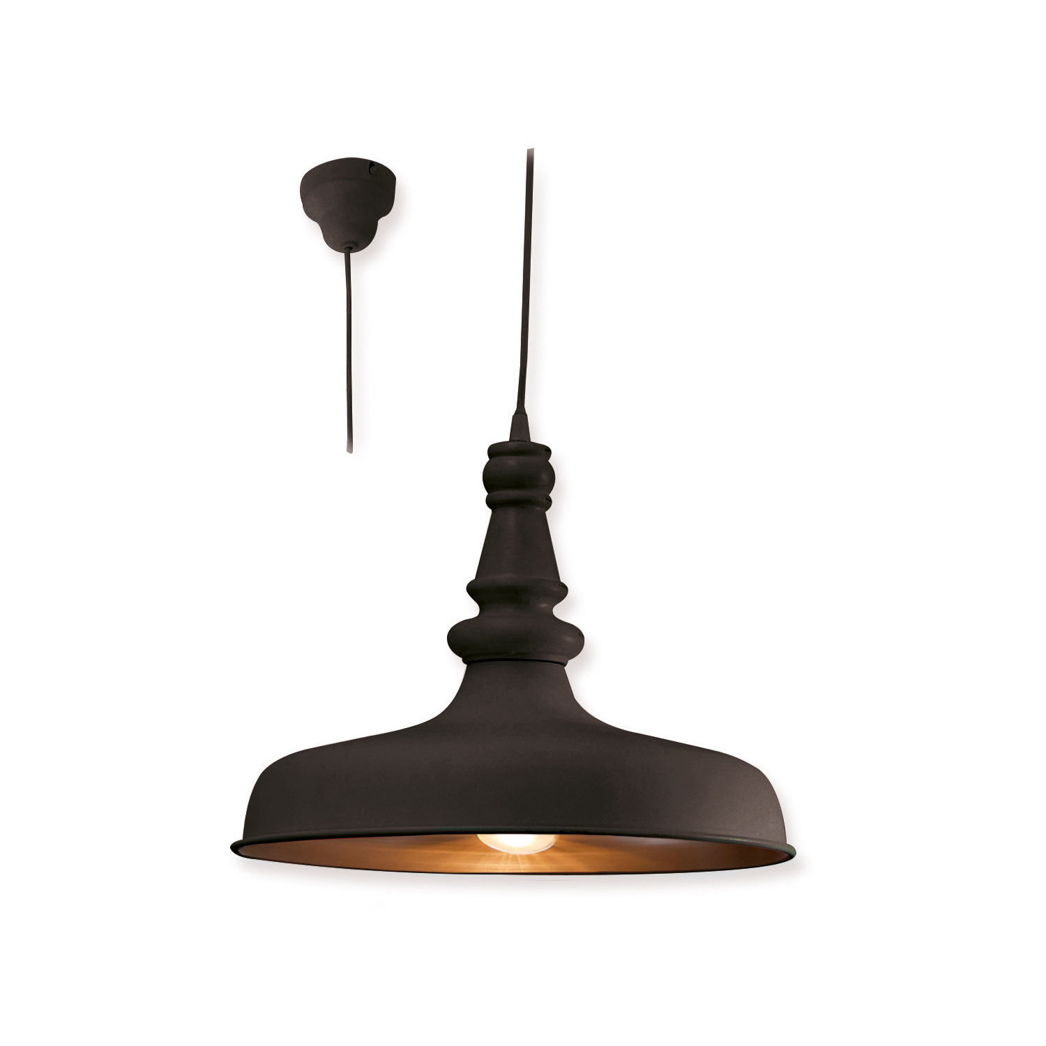 Lámpara colgante Camryn Lámpara colgante de metal negro con pantalla decorativa y luz cálida para interiores