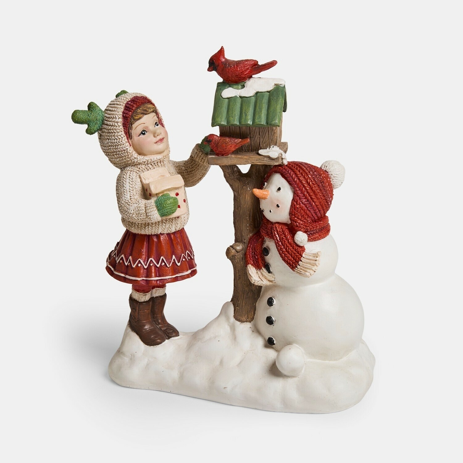 Figura decorativa niña con casita para pájaros Irenja Figura decorativa niña con casita para pájaros Irenja