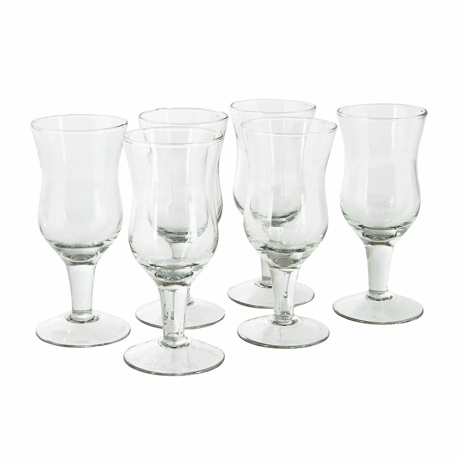 Set de 6 vasos Gaëtane Juego de seis vasos transparentes de vidrio con pie para bebidas alcohólicas