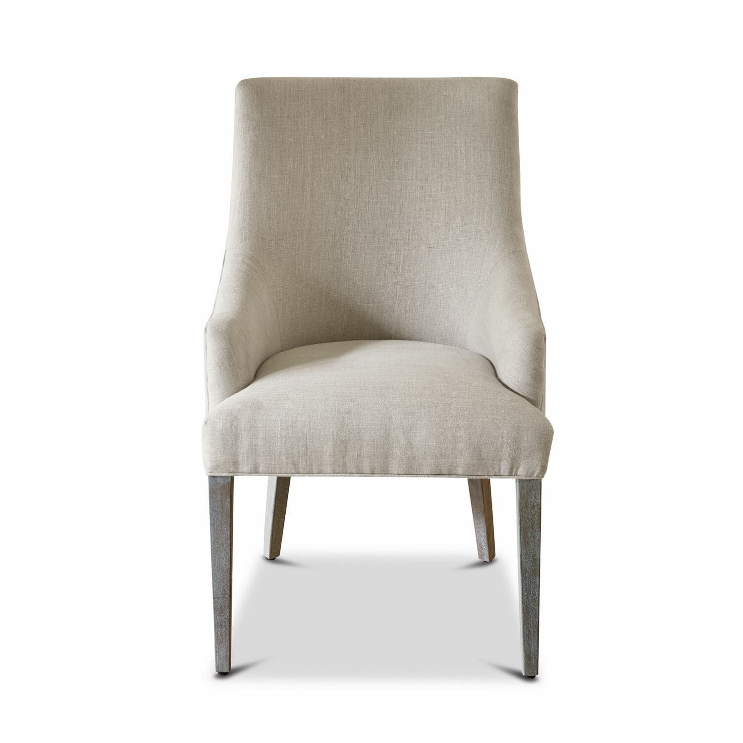 beige Sillón Hyeres beige tapizado con patas de madera, asiento cómodo para salón