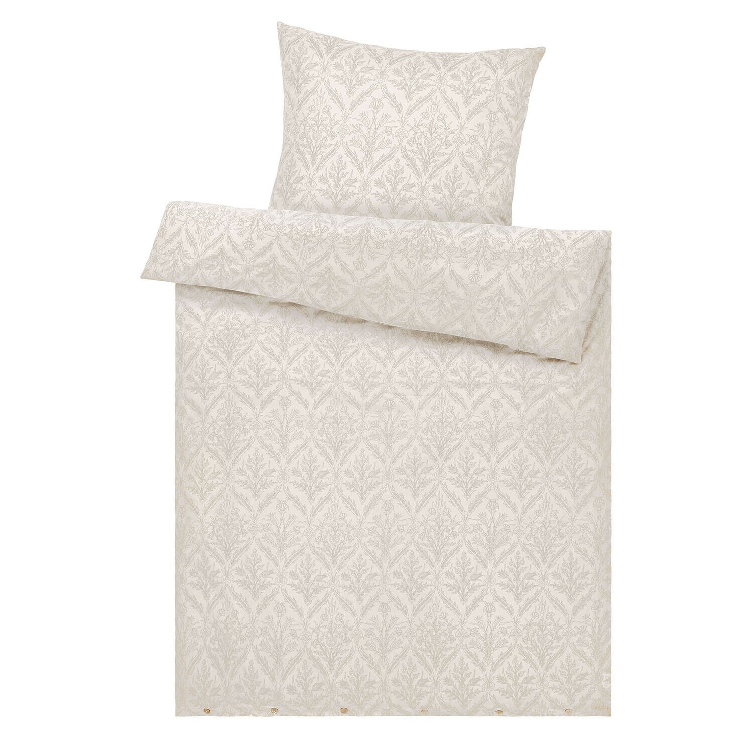 Ropa de cama Jardin Royale Ropa de cama de algodón color crema con delicado diseño vegetal, suave y elegante para dormitorio