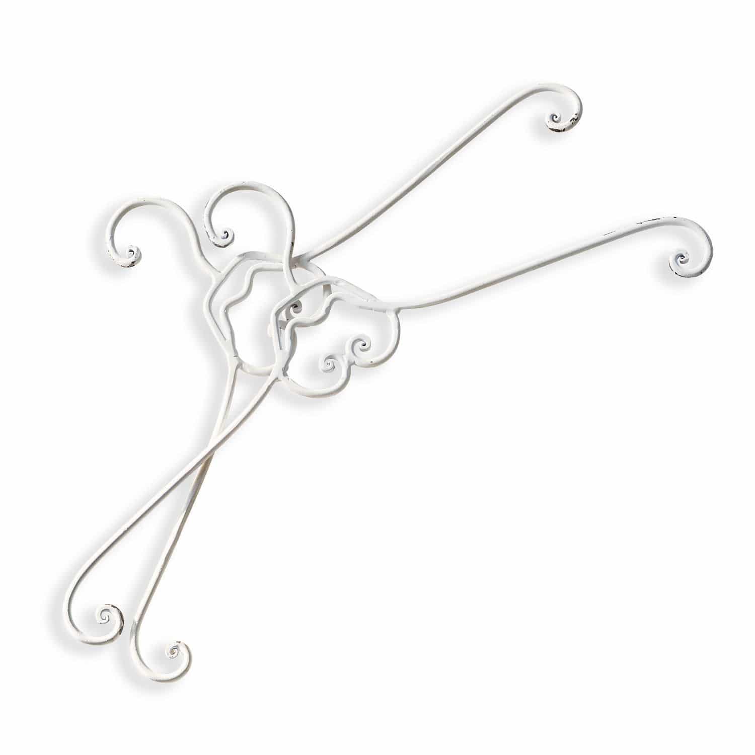 Set de 2 perchas Guin Ganchos de metal blanco con adornos en espiral para decoración de pared o colgar objetos