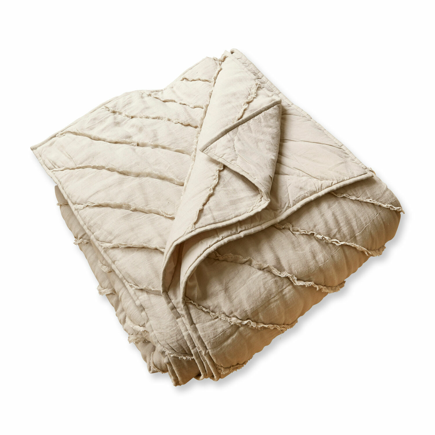 Colcha Eynden Manta acolchada beige de algodón con textura suave, ideal para un ambiente acogedor y decoración del hogar