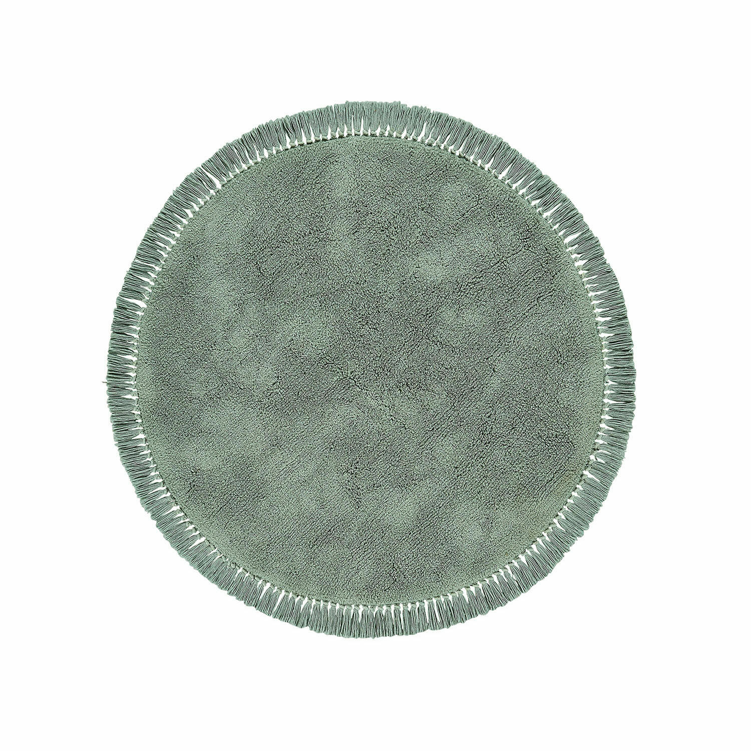 Alfombra Ivalex Alfombra redonda verde de algodón con flecos, suave y decorativa para interiores