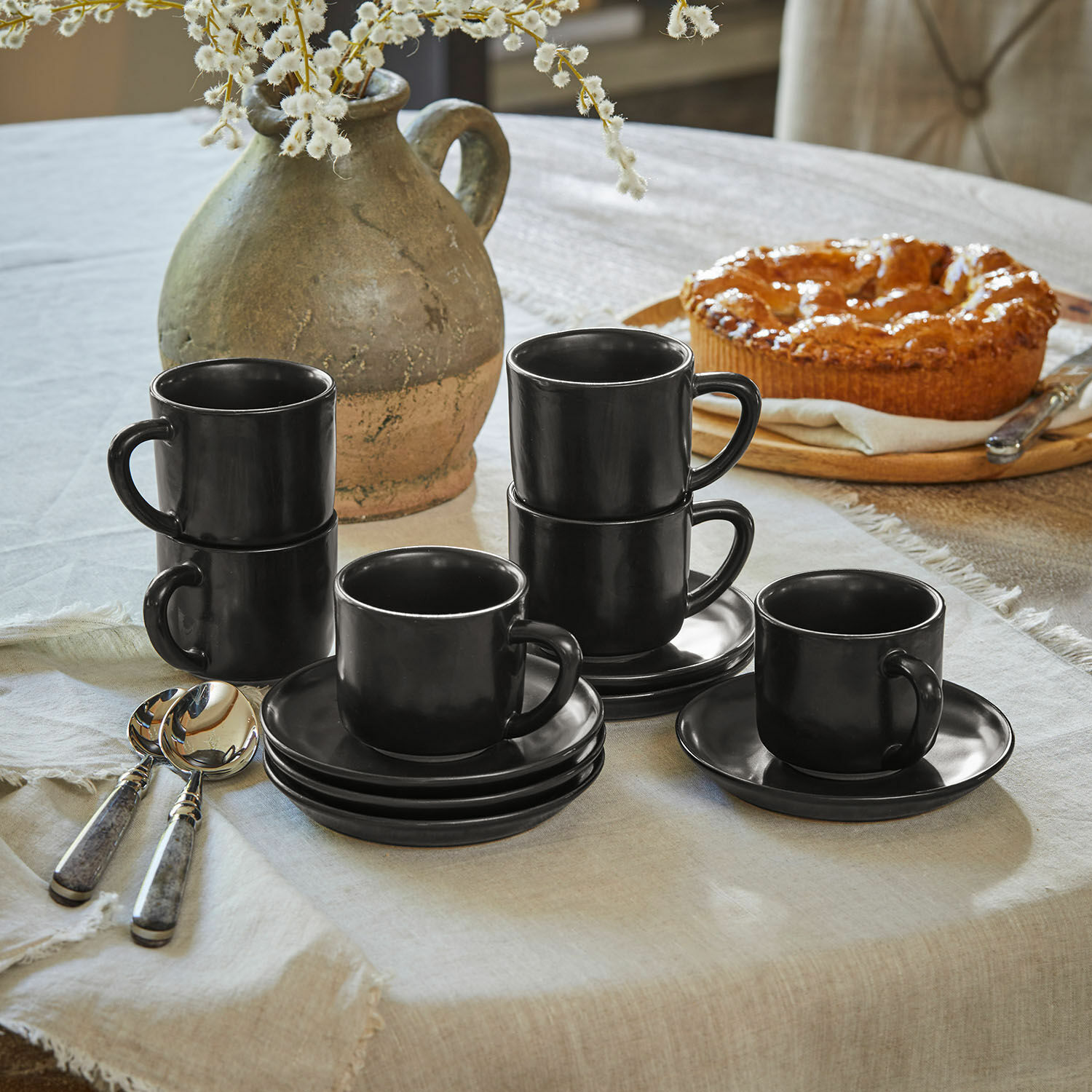 Set de 6 tazas y platillos Biarré