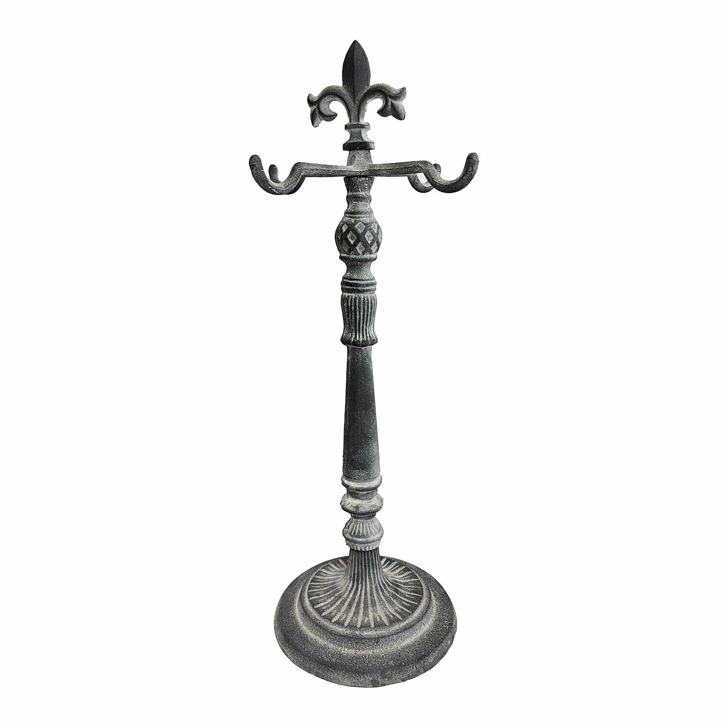 gris antiguo Soporte para corona Antwan de metal en gris antiguo, diseño decorativo y estable