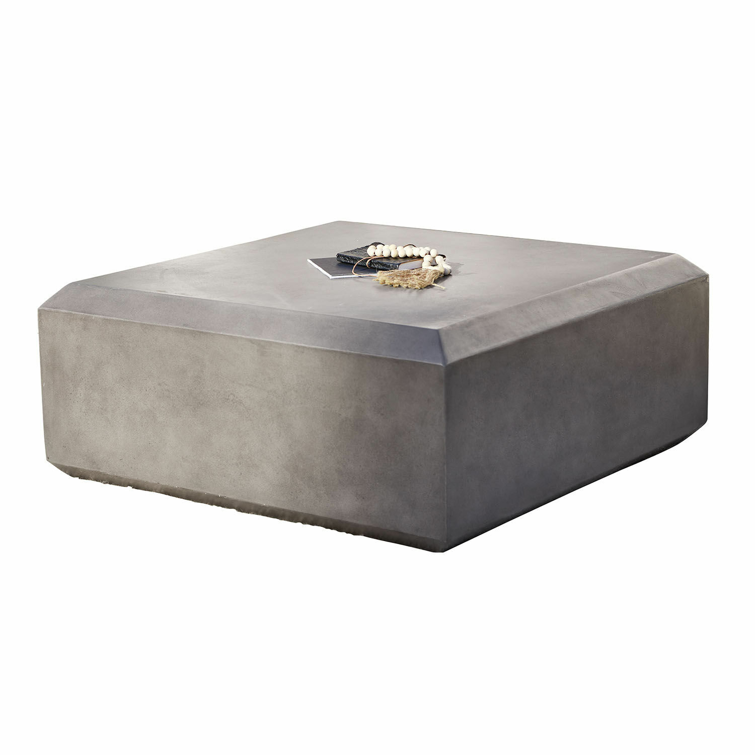 Mesa de centro Theodoros Mesa de centro cuadrada de hormigón gris, mueble moderno para sala de estar