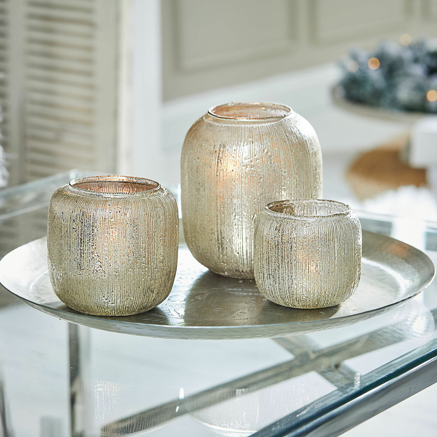 Set de 3 portavelas Clioneth