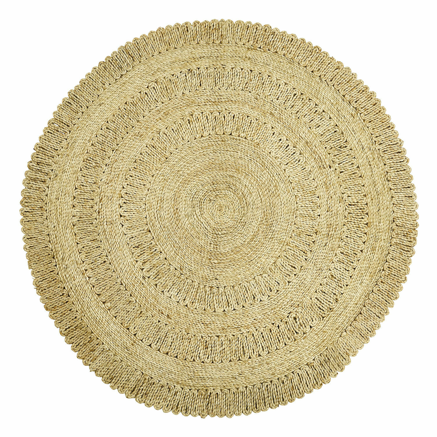 Alfombra Arendel Alfombra redonda de cuerda natural en color beige, ideal para decoración de interiores y suelos