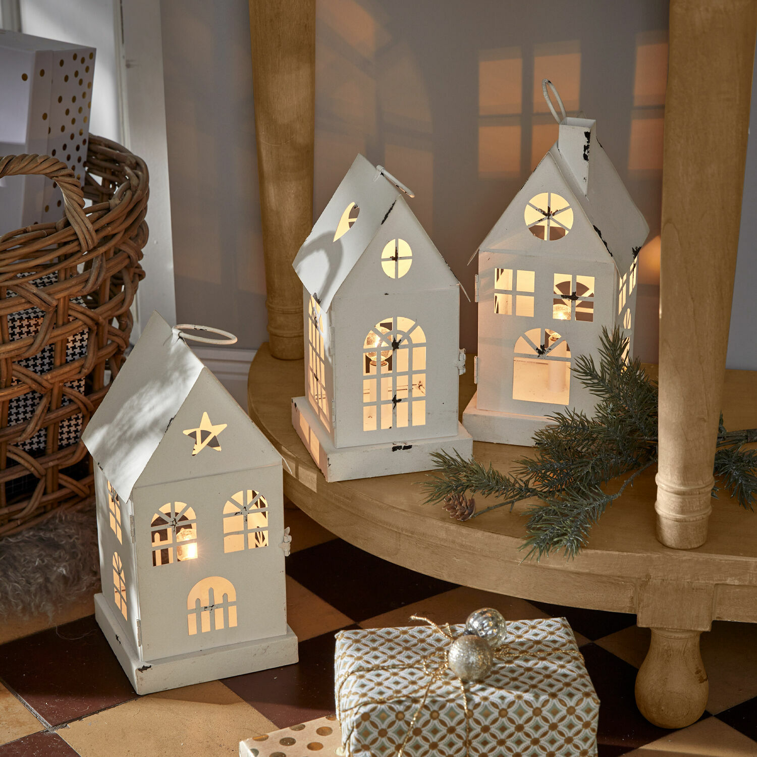 Set de 3 farolillos LED Village
