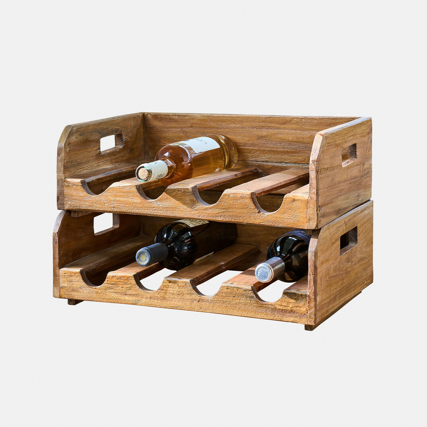 Set de 2 portabotellas Crestwooden
