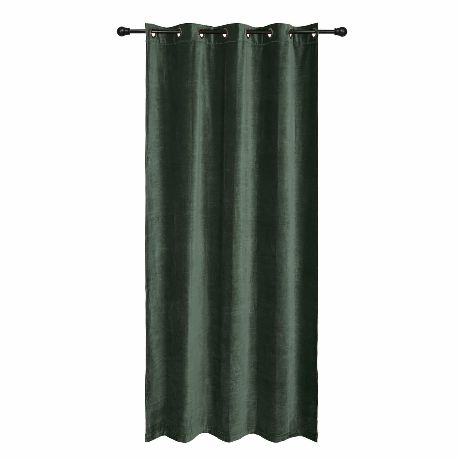 Cortina Miko Cortina de terciopelo verde oscuro con ojales metálicos para decoración de interiores