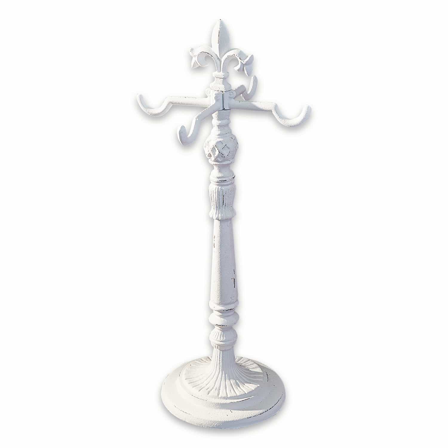 Soporte para coronas Antwan de metal en blanco antiguo para decoración de hogar y jardín