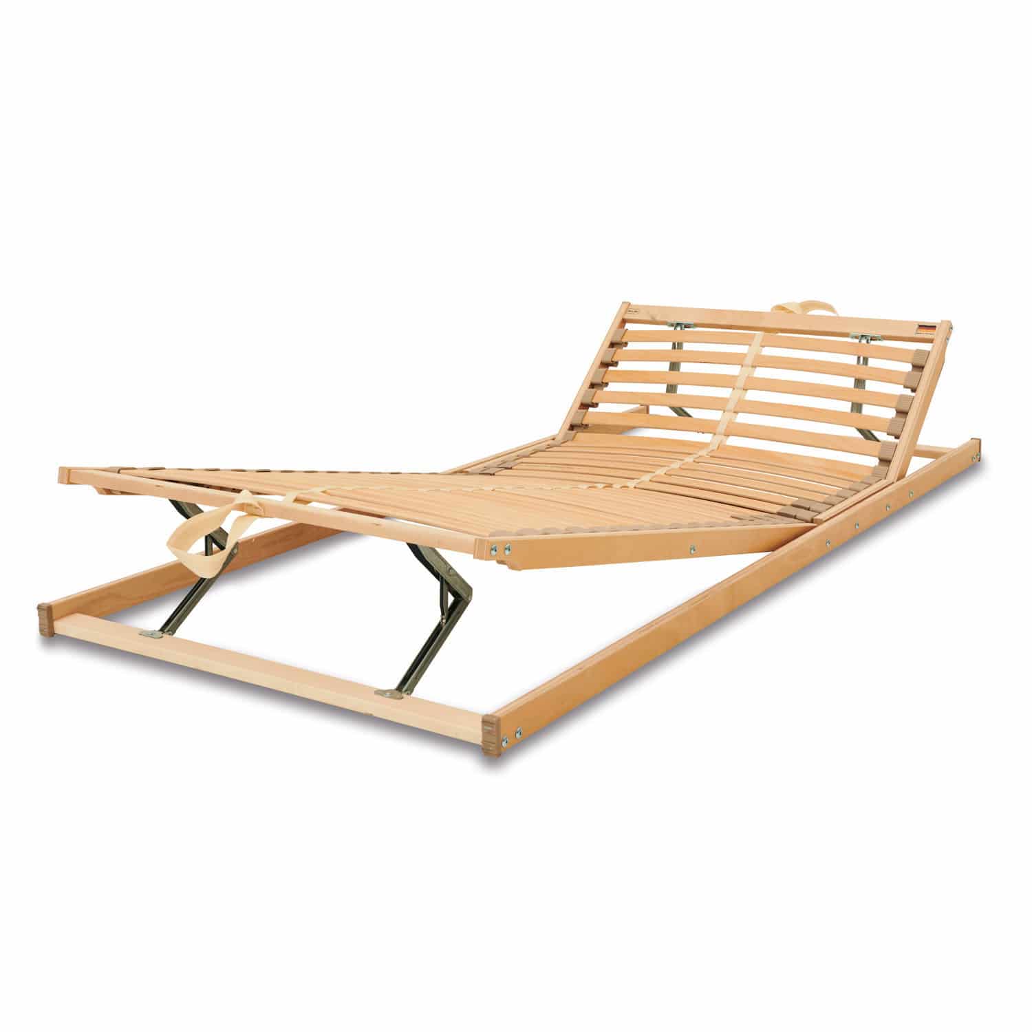 Somier regulable Vipond Estructura de cama de madera de haya natural con lamas flexibles y cabecero ajustable para mayor confort