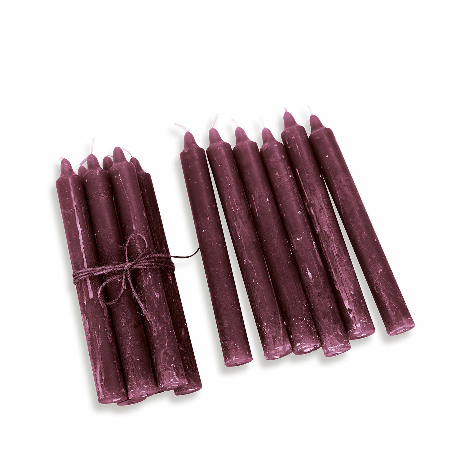 morado Set de 12 velas de cera color lila, decoración para el hogar y ambiente acogedor