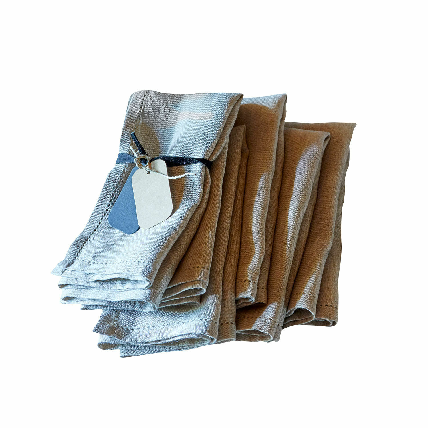 lino Set de 6 servilletas de lino Fibi en color natural para decoración de mesa elegante