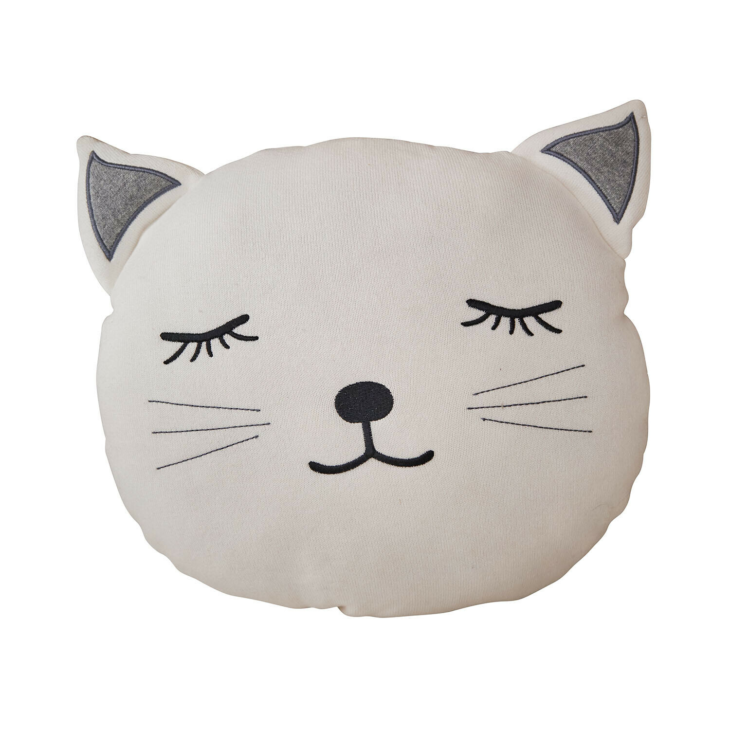 Cojín Junari Cojín decorativo con forma de gato en algodón color crema, suave y cómodo para habitación infantil
