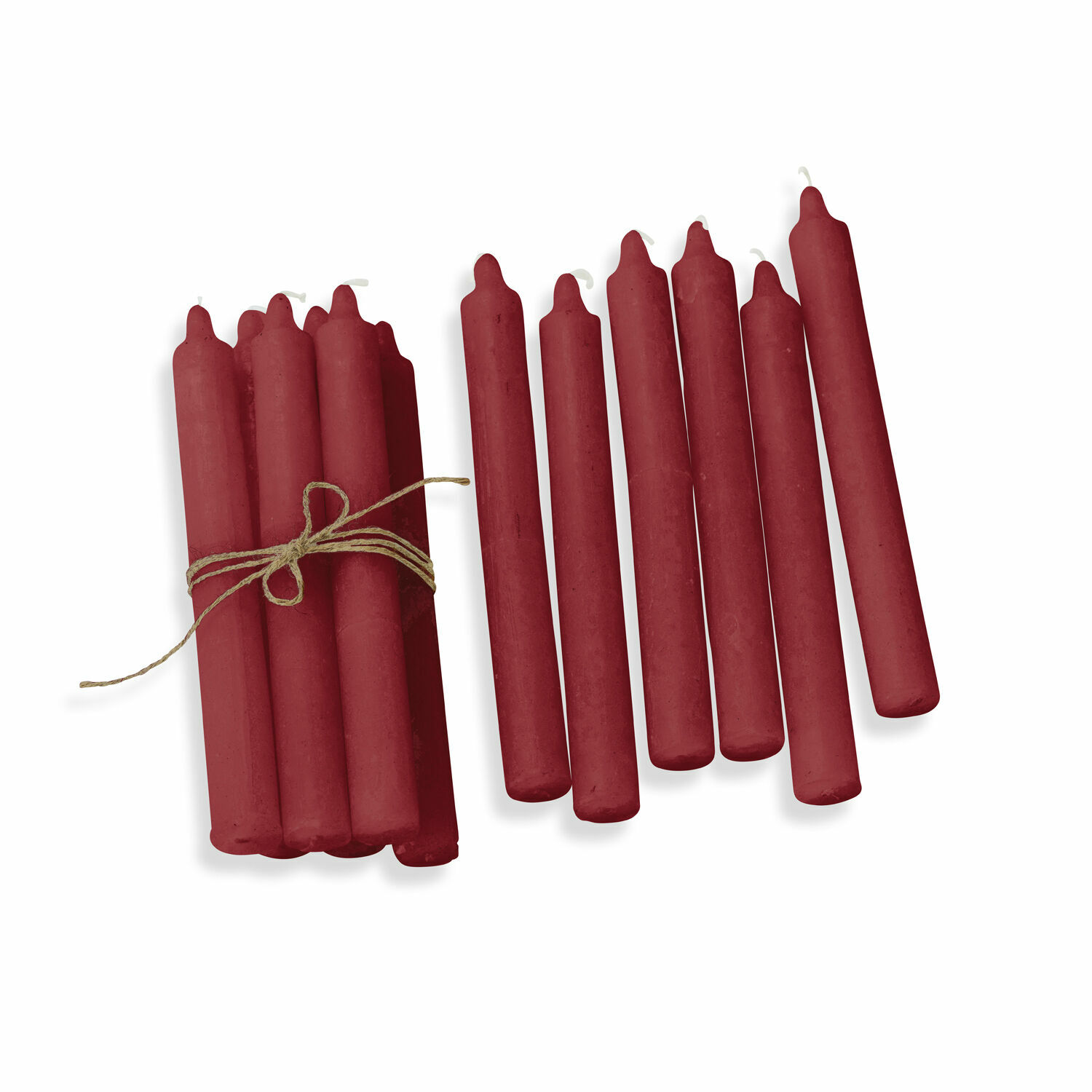rojo Set de 12 velas rojas de cera, elemento decorativo para iluminación y ambiente acogedor