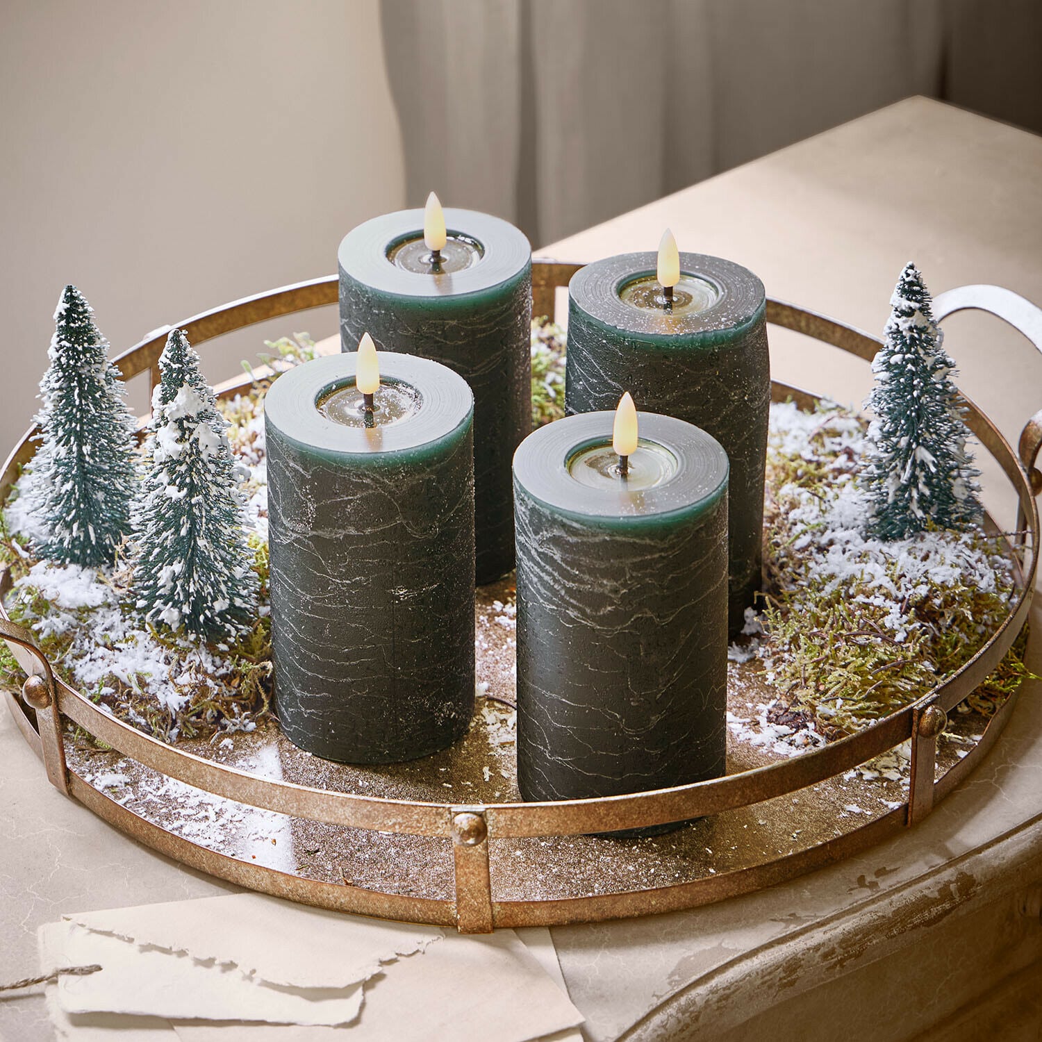 Set de 4 velas LED cilíndricas Rimfalla Set de 4 velas LED cilíndricas Rimfalla