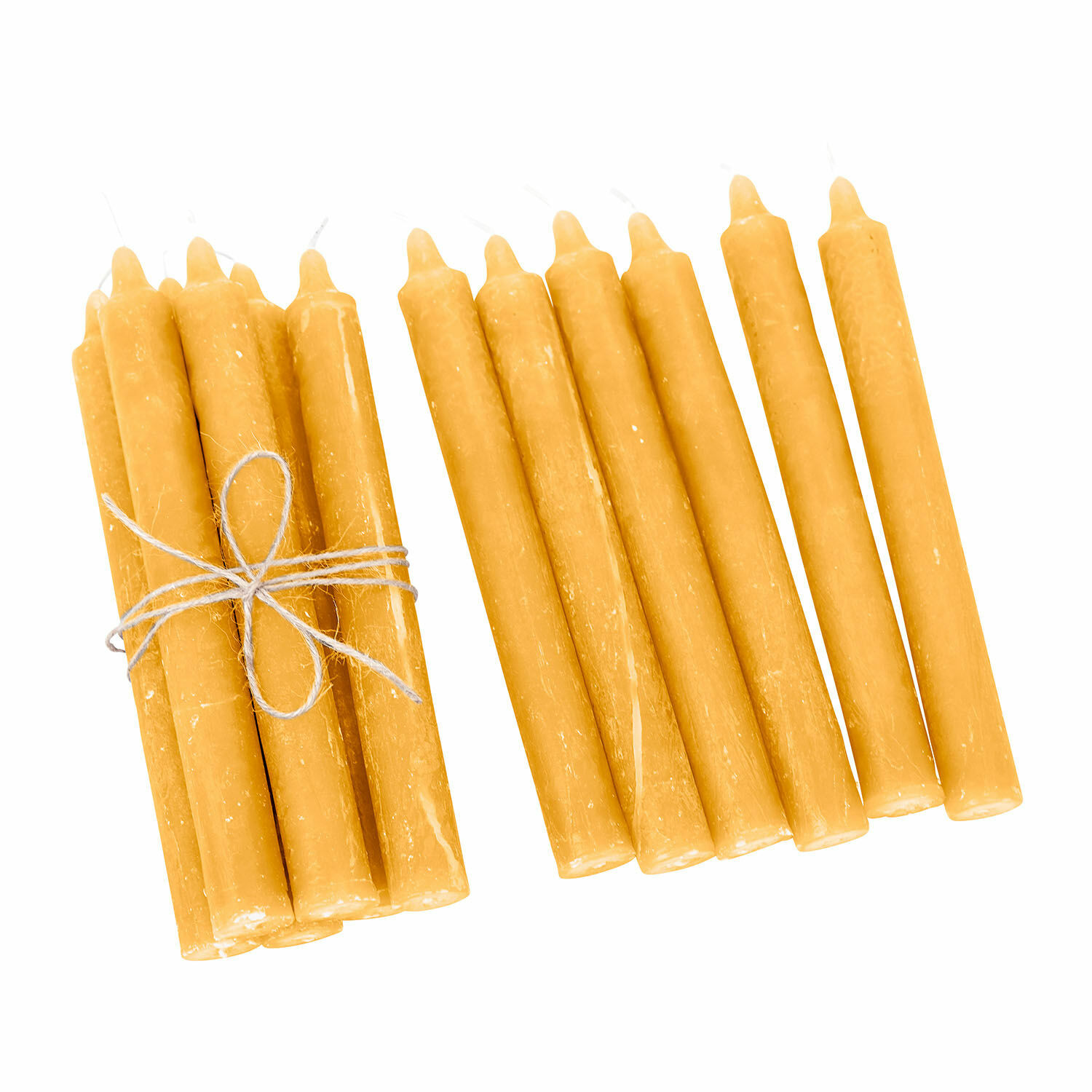 amarillo Set de 12 velas amarillas Bauceau de cera, velas decorativas para el hogar y el interior