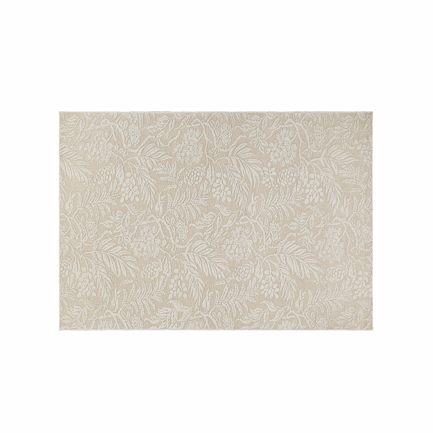 Alfombra Azimra Alfombra beige con diseño vegetal en material suave, decorativa y elegante para salón