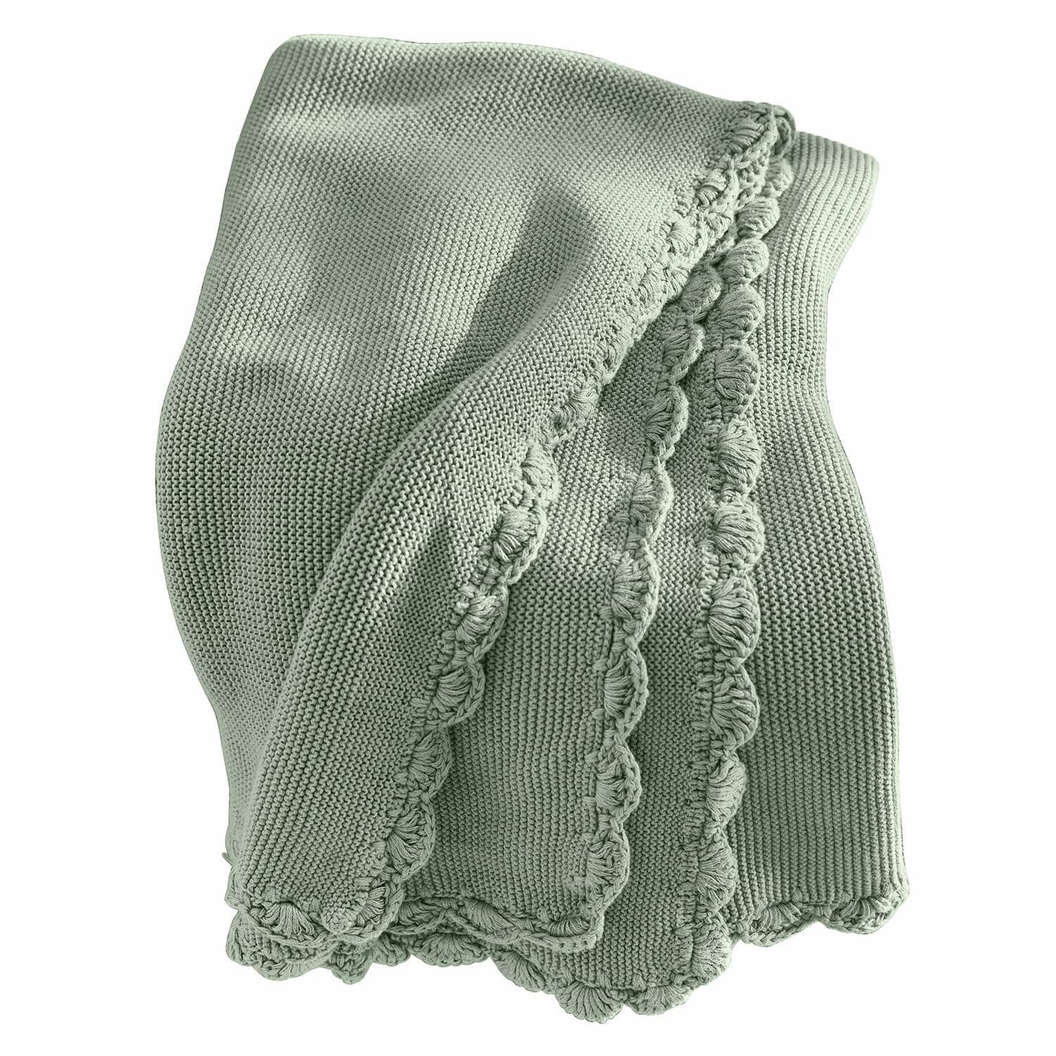 Plaid Nymariel Manta verde suave de algodón con borde decorativo, ideal para decoración y confort