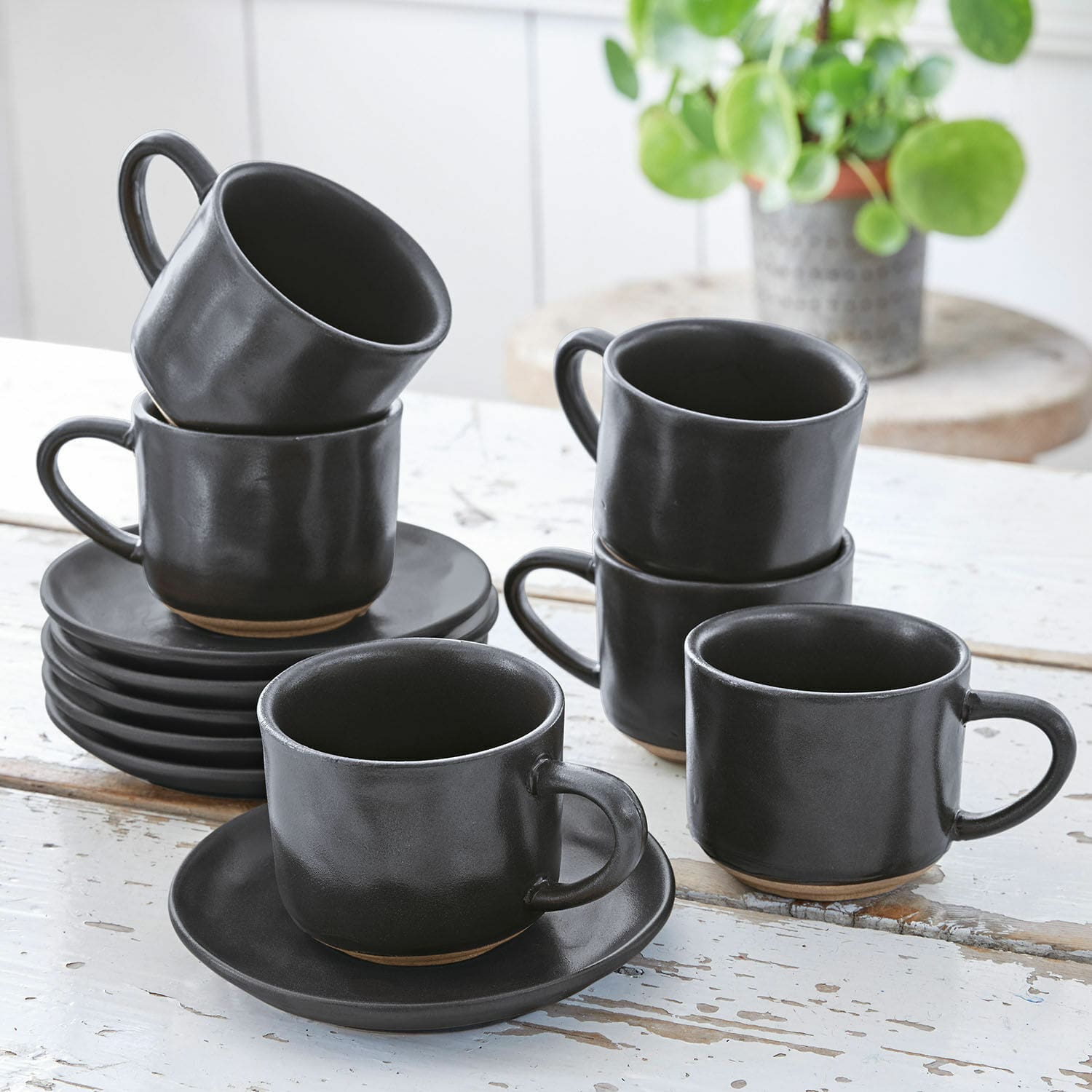 Set de 6 tazas de café expreso con platillo Biarré