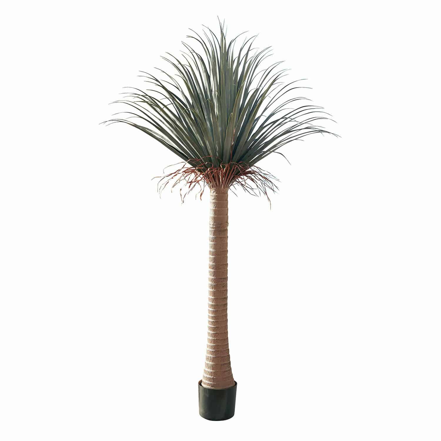 Palmera decorativa Remivon Palma artificial en maceta con tronco marrón y hojas verdes para decoración interior y exterior