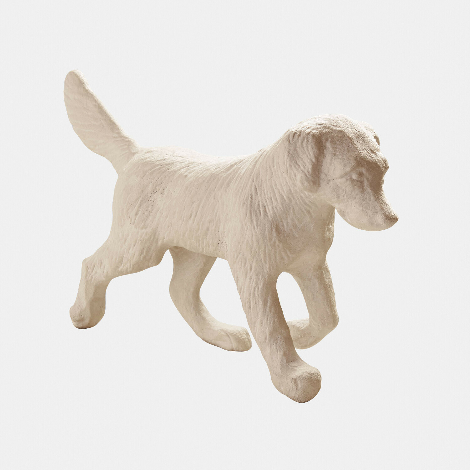 Perro decorativo Wendrel Figura de perro de piedra clara con textura de pelaje, decoración para interiores y exteriores