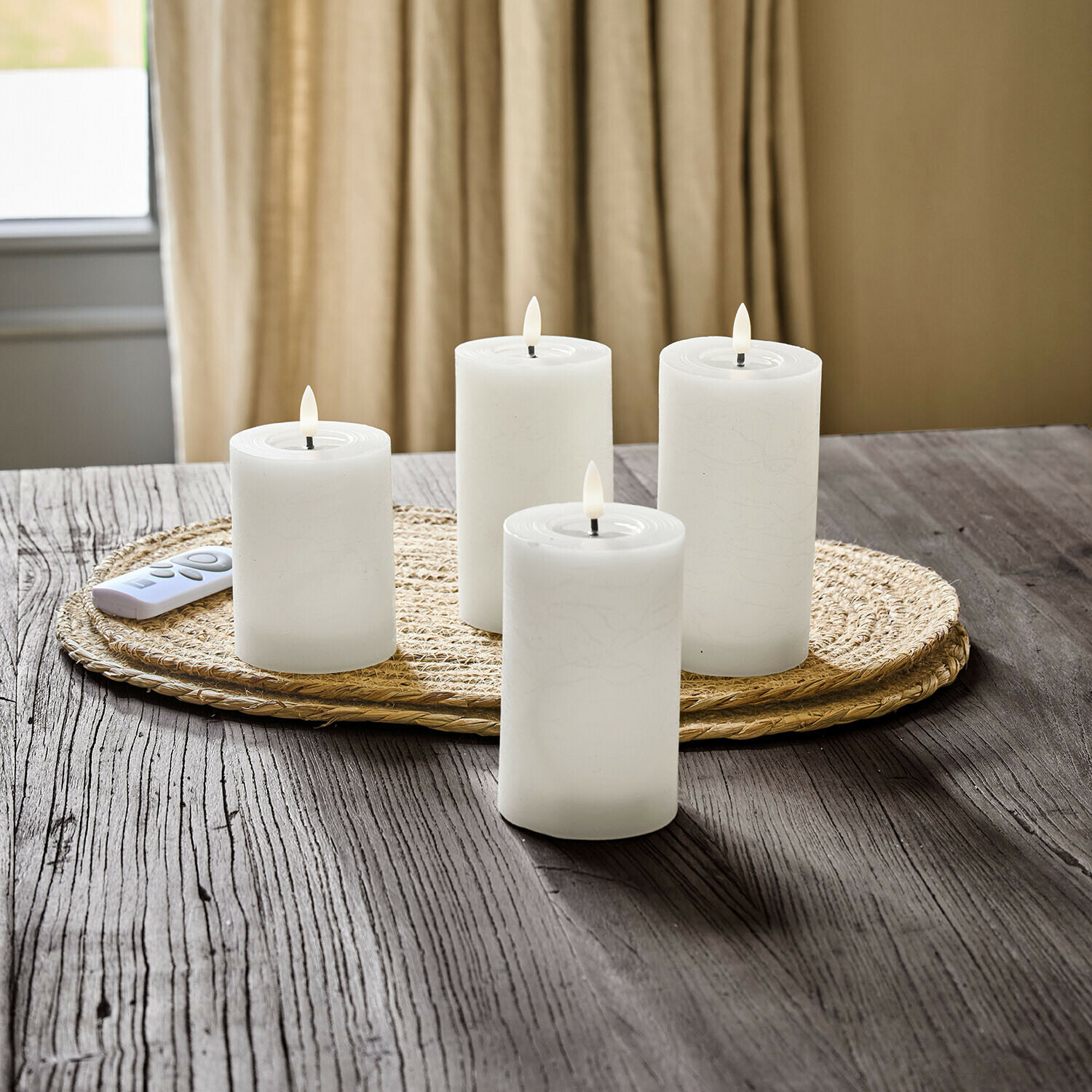 Set de 4 velas LED tipo pilar Ljusvik