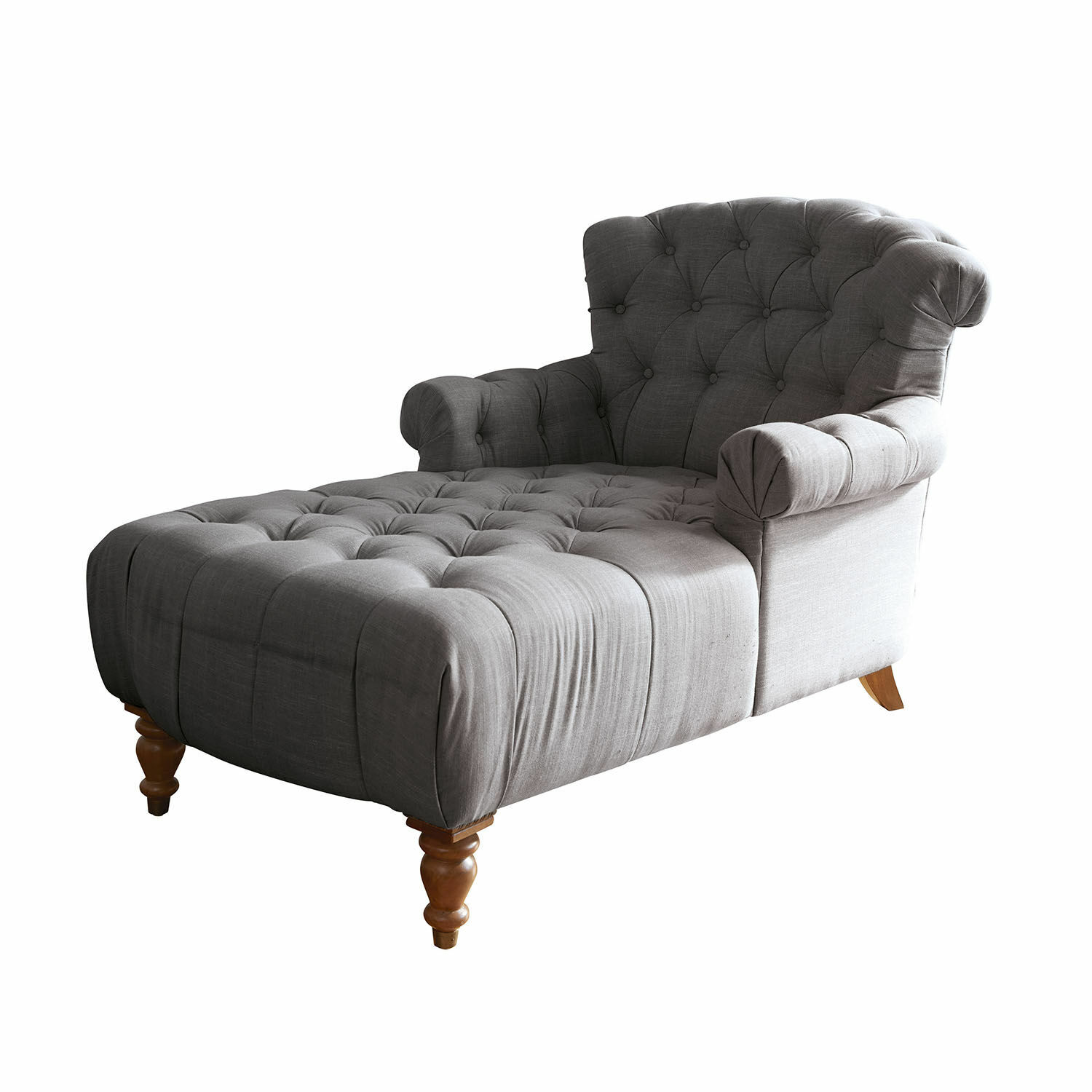 antracita/marrón Chaiselongue Springfield Village gris antracita con patas de madera para sala de estar