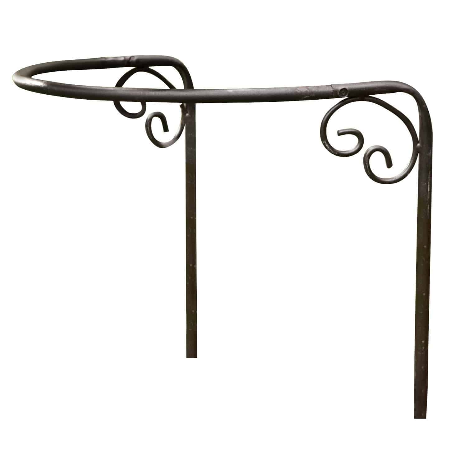 Soporte para rosas Cunfin Soporte metálico negro con adornos en espiral para plantas en jardín o balcón
