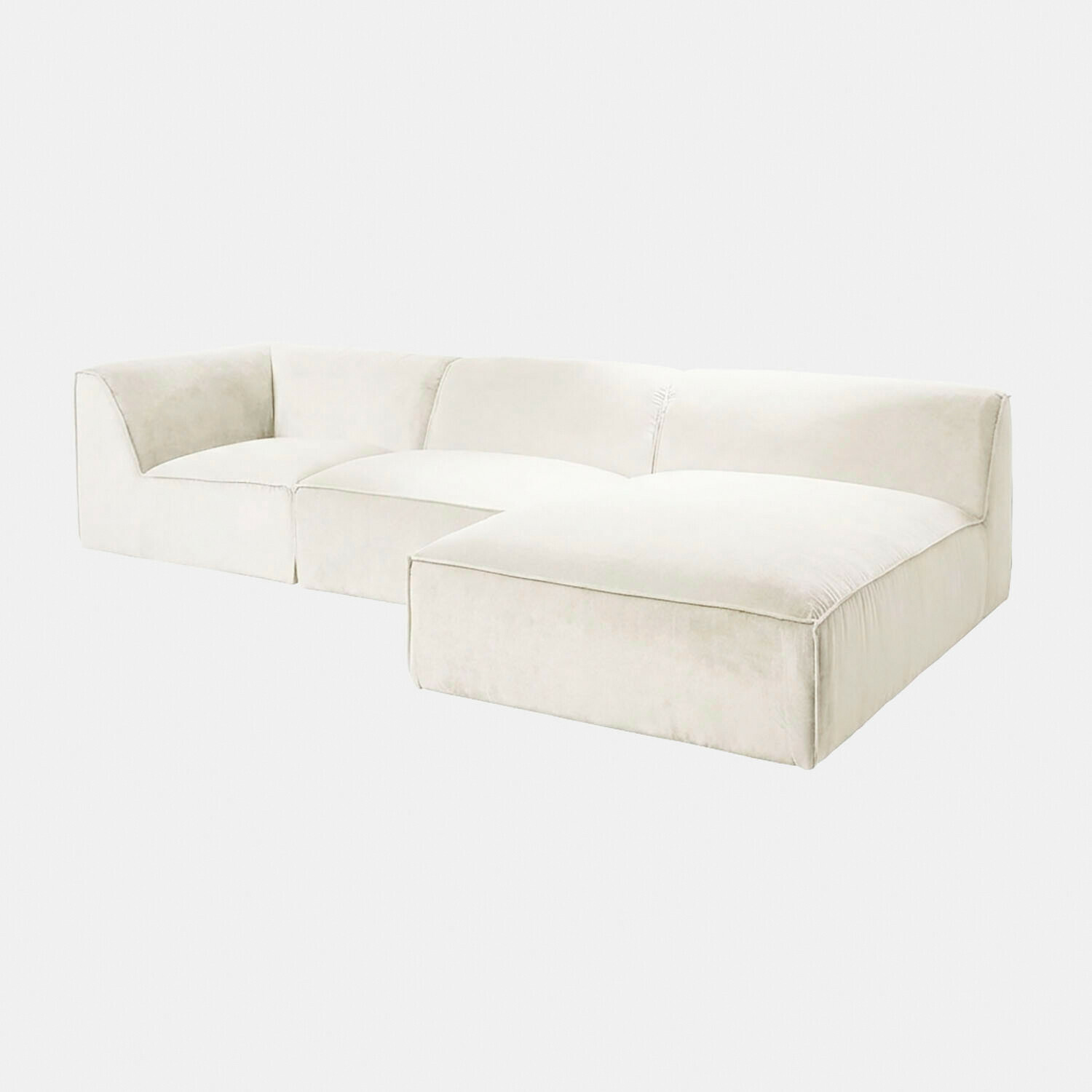 crema Sofá modular McLean crema de tela suave, diseño moderno para sala de estar cómoda