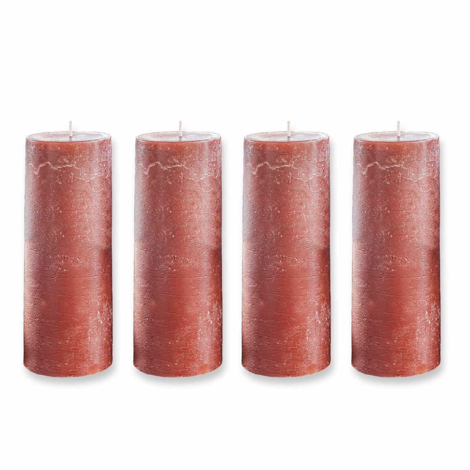rojo óxido Set de 4 velas rústicas color óxido para decoración del hogar y aromaterapia