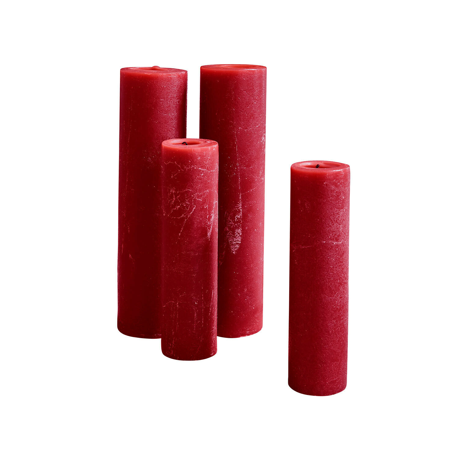 rojo Set de 4 velas rojas Avinal de cera, decoración para el hogar, velas decorativas