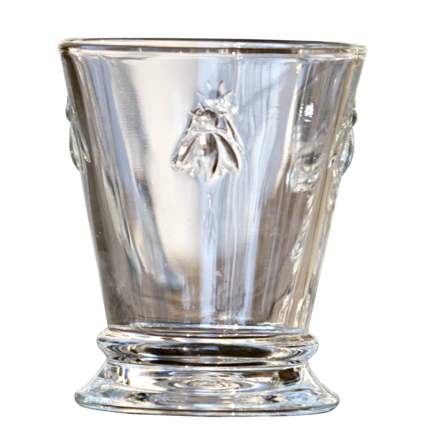 Set de 6 vasos de agua Abeille Vaso transparente de vidrio con relieve de abeja, decorativo y funcional para el hogar