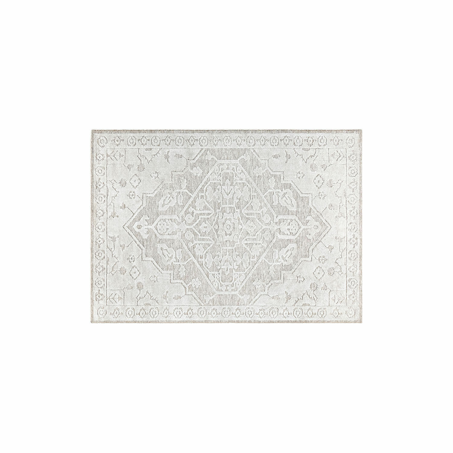 Alfombra Armidale Alfombra decorativa gris claro con diseño oriental, material suave para sala de estar