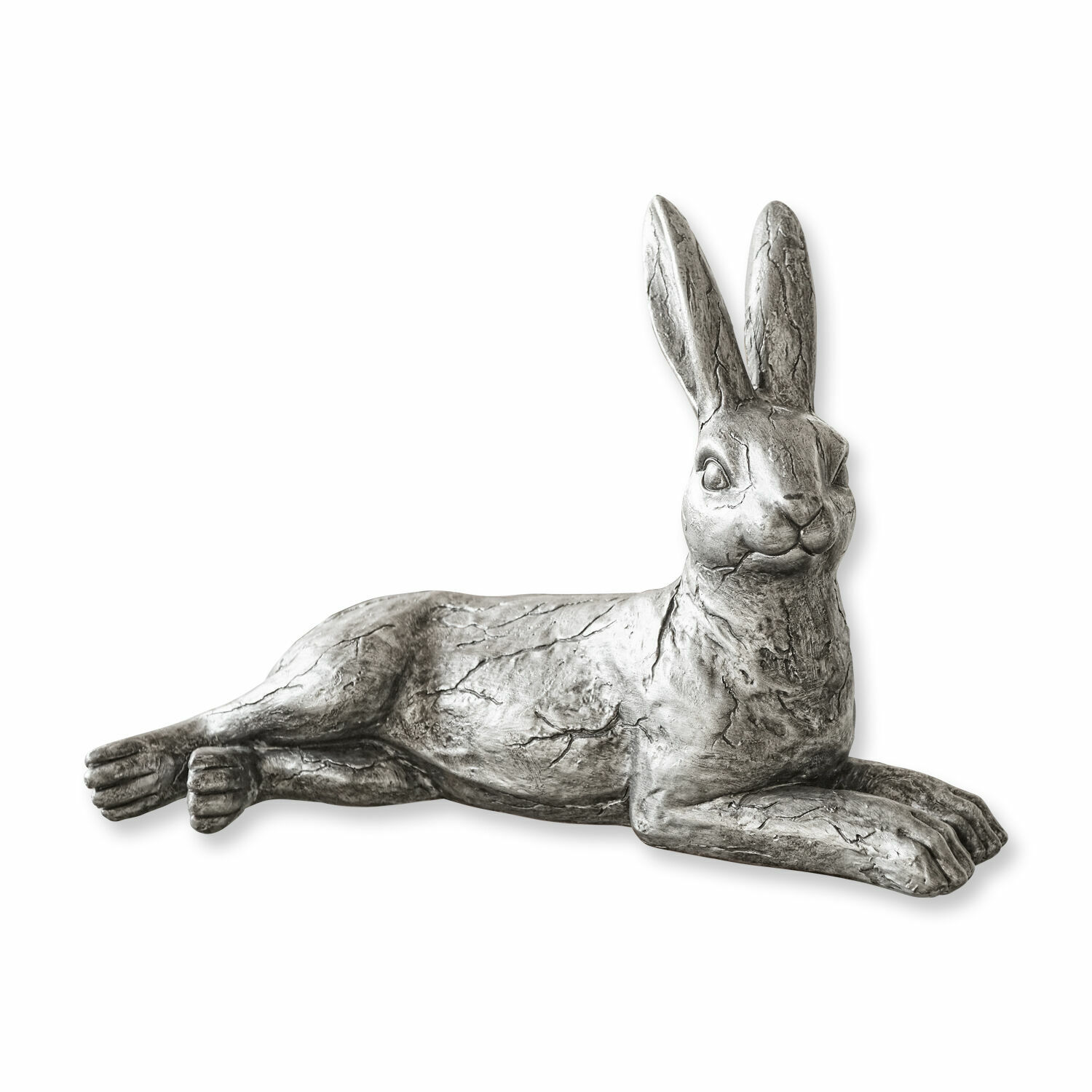 Conejo Fiorentin Figura decorativa de conejo gris con efecto piedra envejecida, adorno para interior y jardín