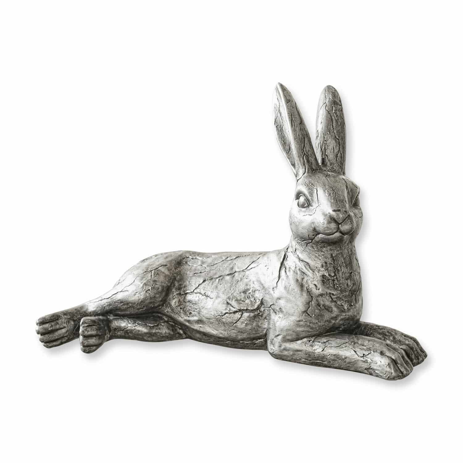 Conejo Fiorentin Figura decorativa de conejo gris con efecto piedra envejecida, adorno para interior y jardín