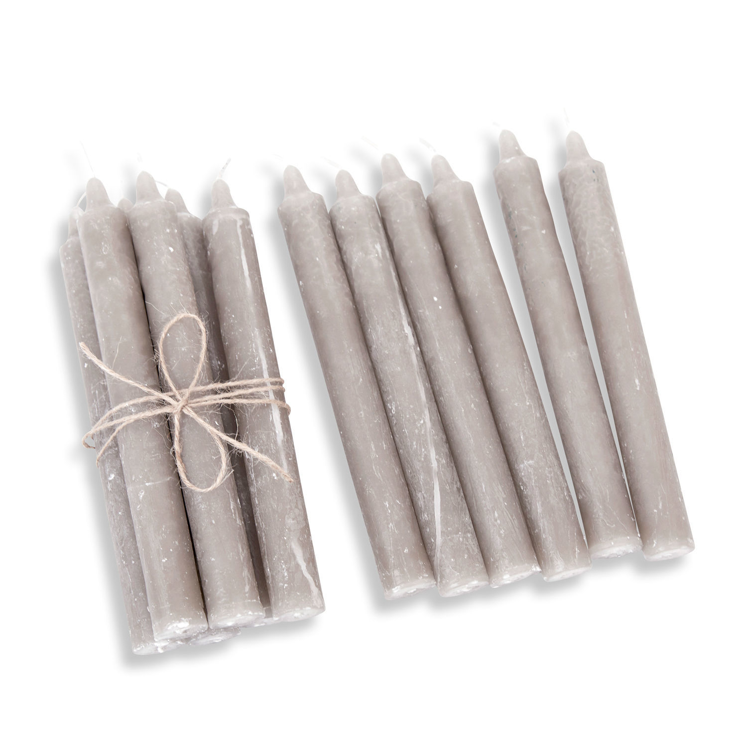 taupe Set de 12 velas de cera color topo, decoración de interiores y luz ambiental