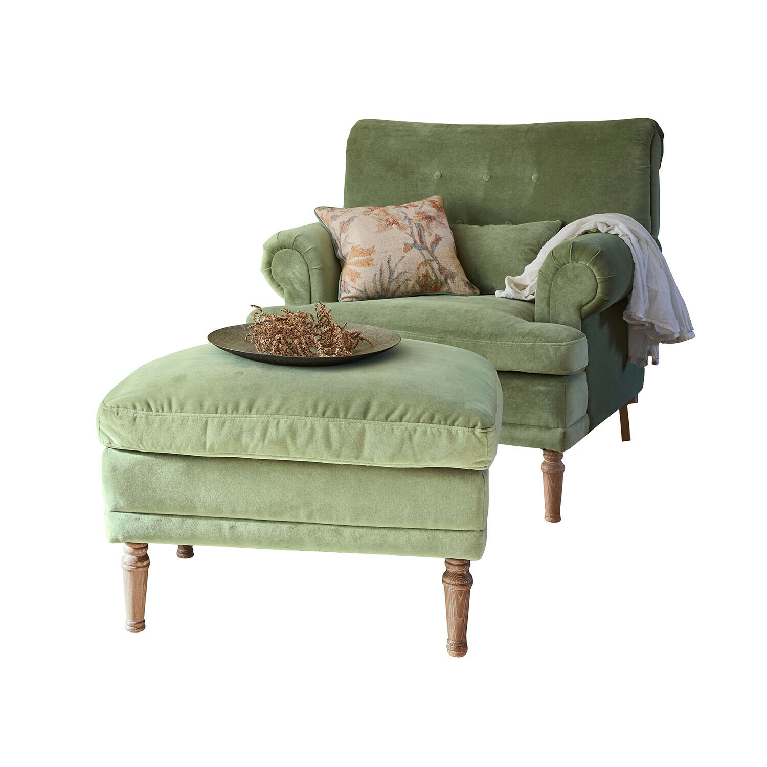 Sillón con reposapiés Éclat Émeraude