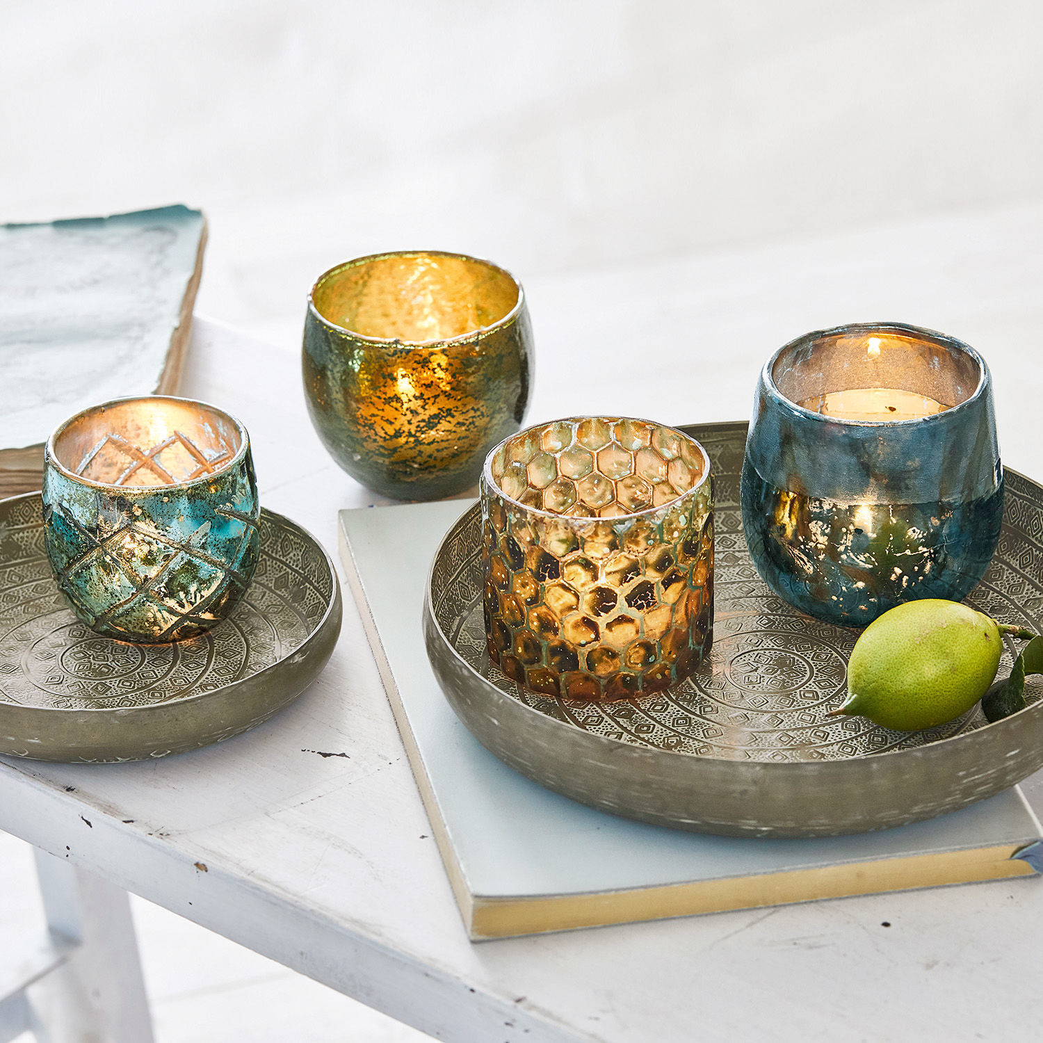 Set de 4 portavelas Marine