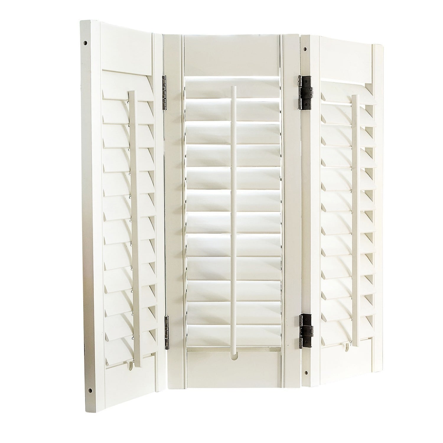 blanco Persianas blancas de madera Ventura con lamas ajustables para decoración y privacidad en ventanas