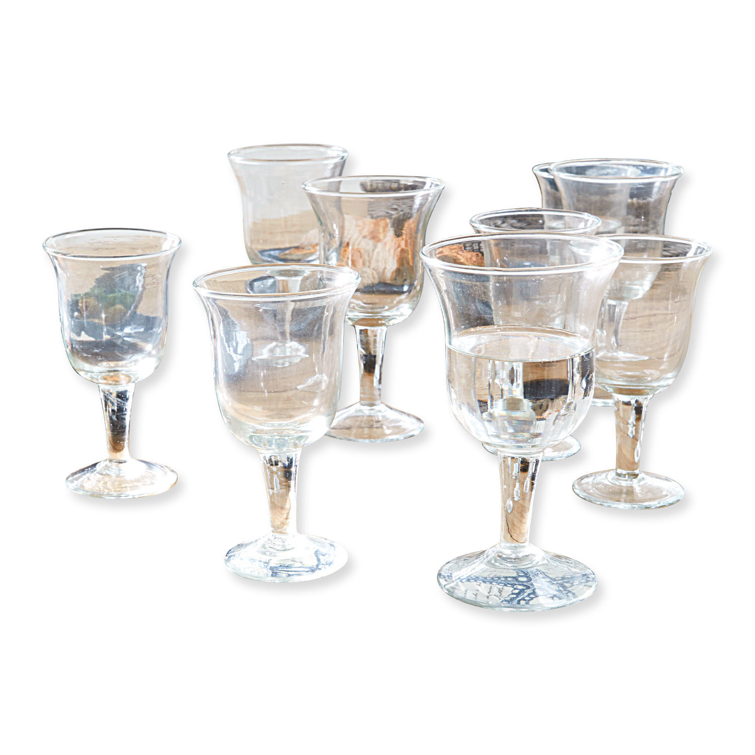 Set de 12 copas Antrim Conjunto de ocho copas transparentes de vidrio con pie, elegantes vasos para bebidas en casa