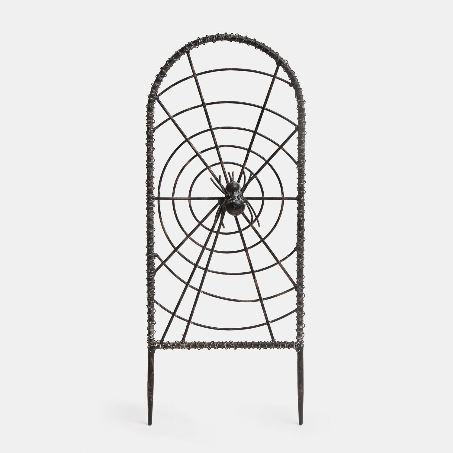Enrejado para plantas trepadoras Brannora Decoración de jardín de metal negro con diseño de araña y telaraña, adorno exterior