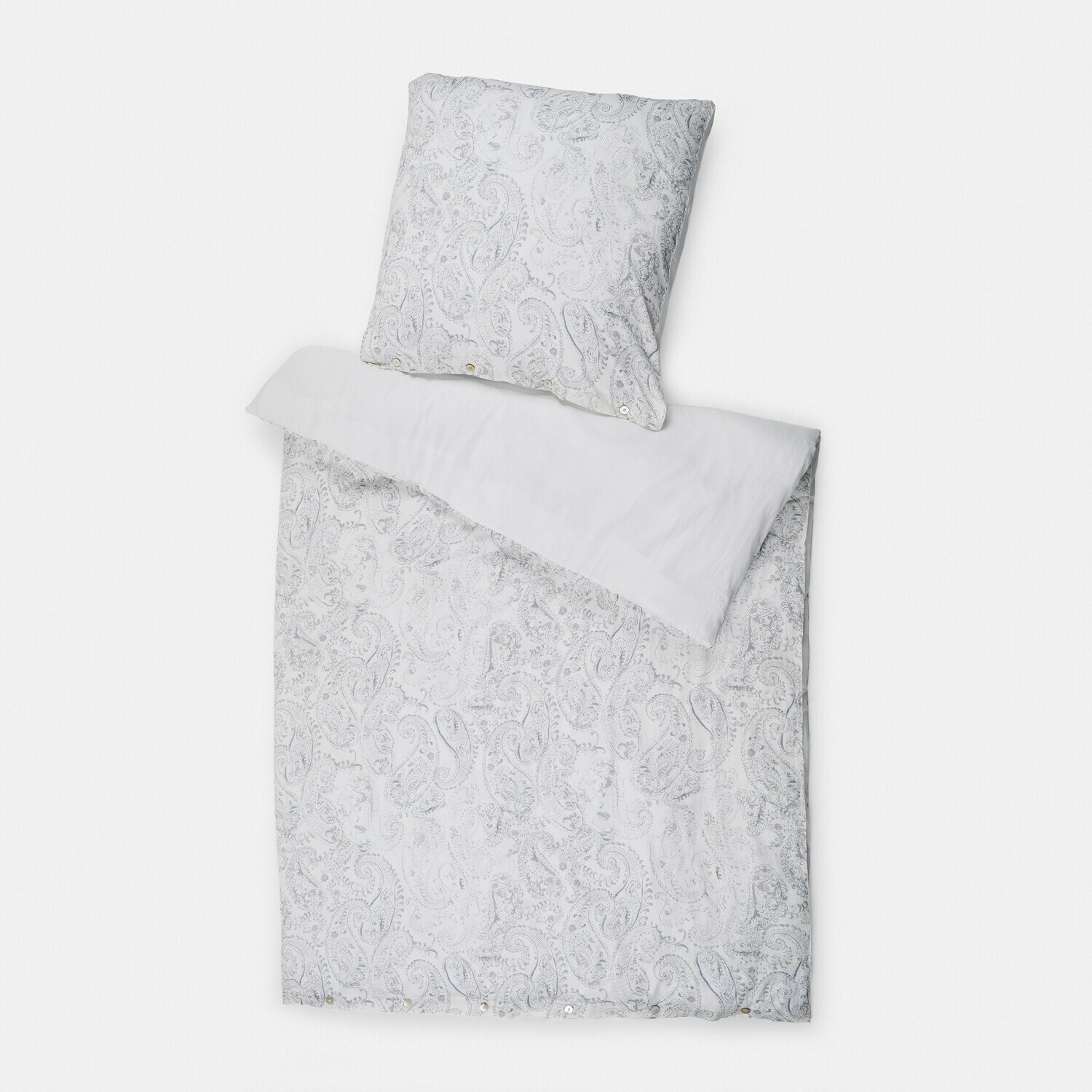 Ropa de cama Caselia Juego de ropa de cama de algodón claro con delicado diseño paisley, suave y elegante