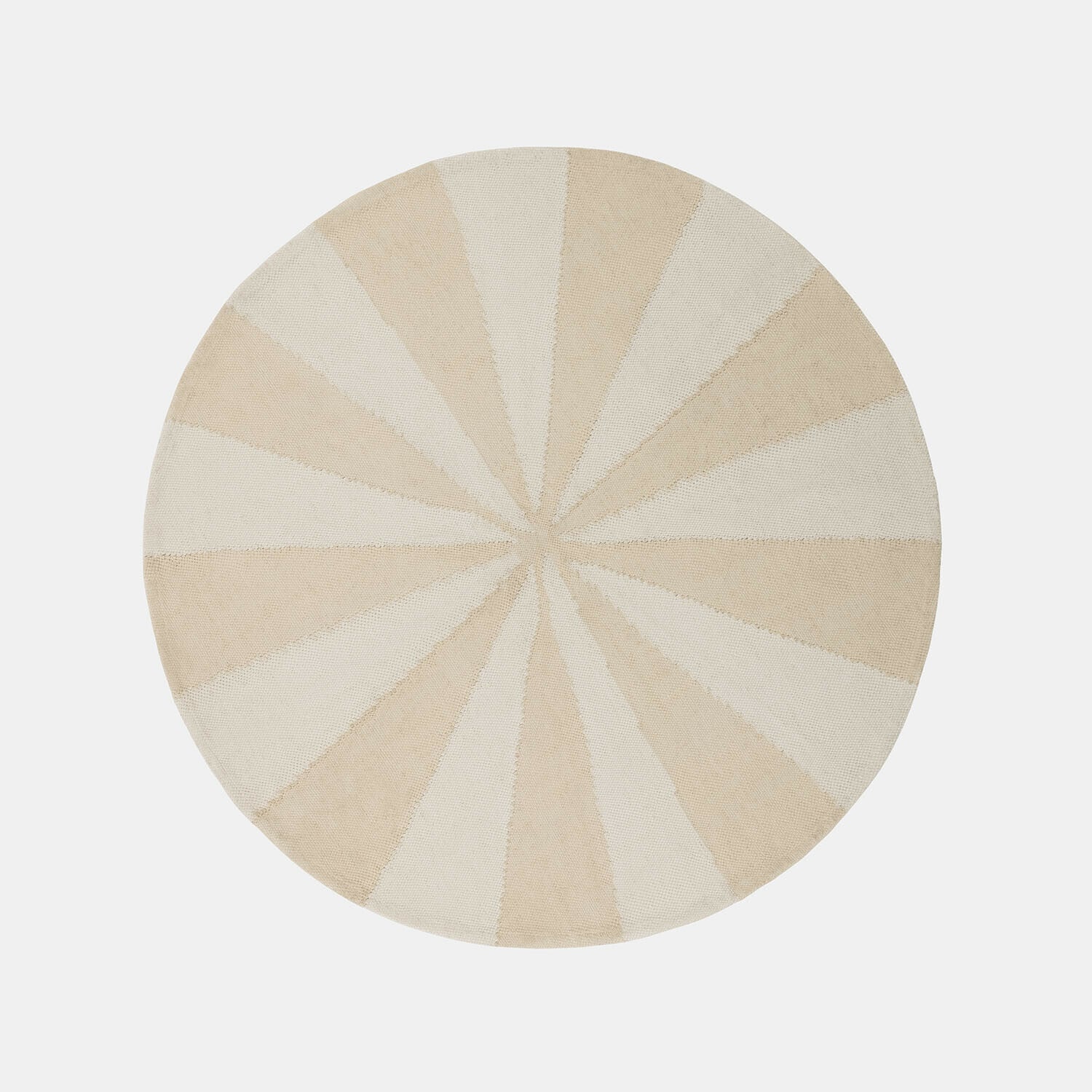 Alfombra redonda de algodón en rayas beige y crema, decorativa y suave para salón