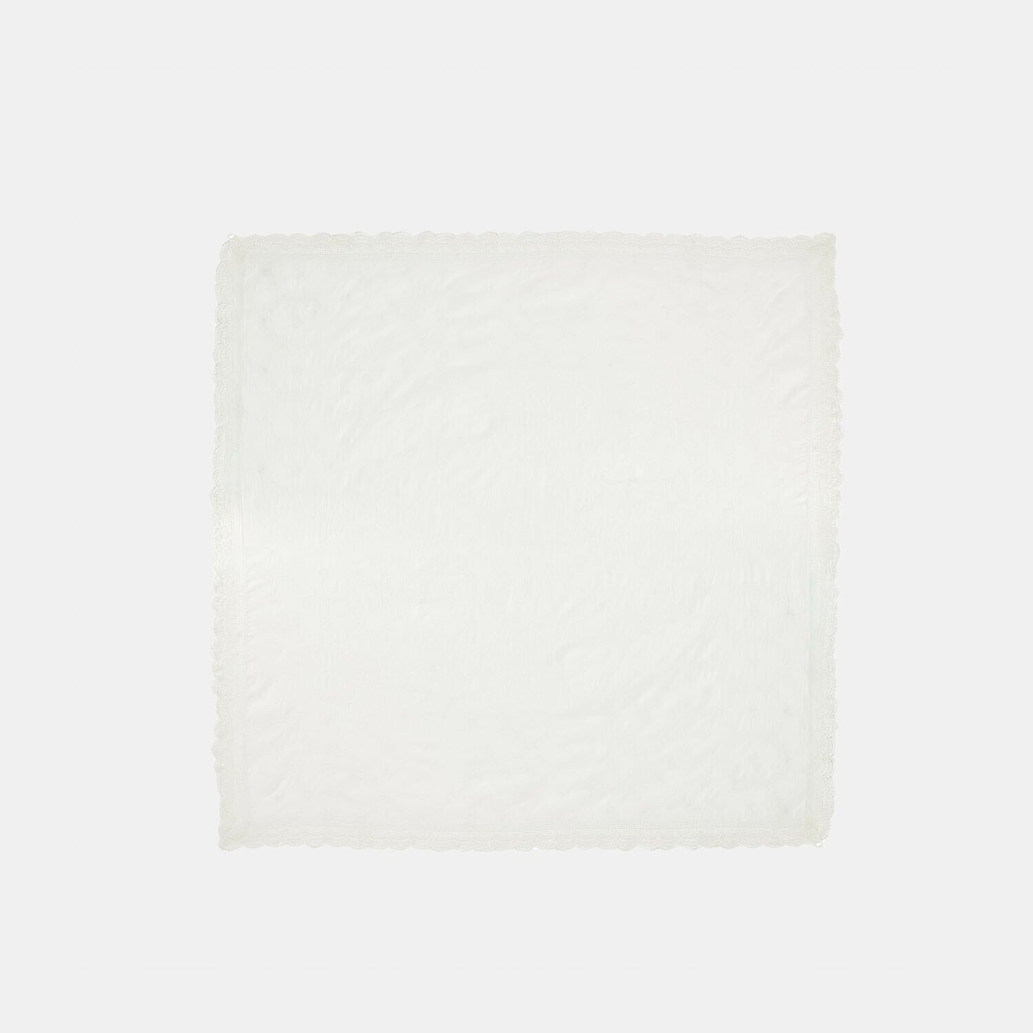 Mantel Valek Mantel blanco de algodón con borde de encaje delicado, decoración elegante para mesa